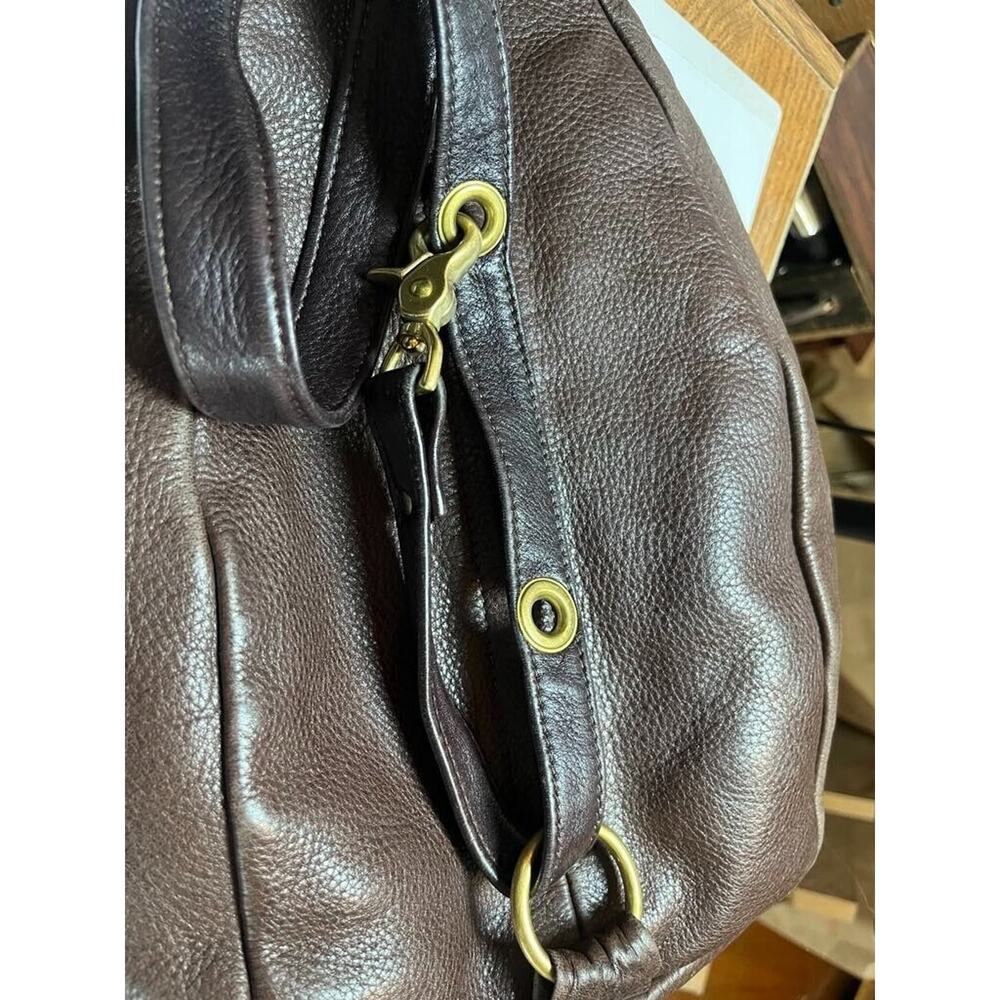 Libaire Pebbled Leather Crossbody Bag Reddish Brown Cordovan Purse USA - Picture 8 of 8